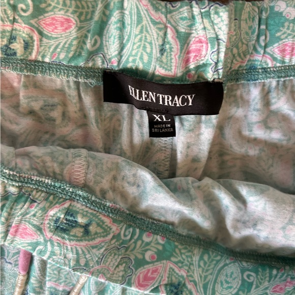 NWT! ELLEN TRACY 2-Pc.Solid Top & Floral Pants Sleep Set Pink/green multi sz XL - Picture 13 of 14